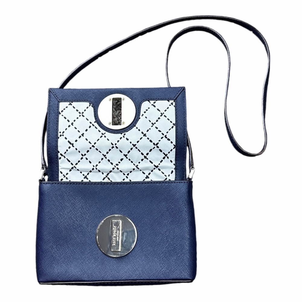 Kate Spade Navy Crossbody with Silver Turnlock - Picture 2 of 9